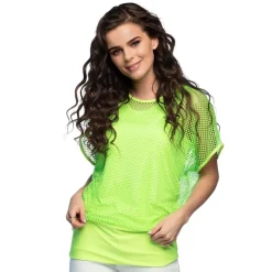 HAUT VERT FLUO DOUBLURE RÉSILLE FEMME