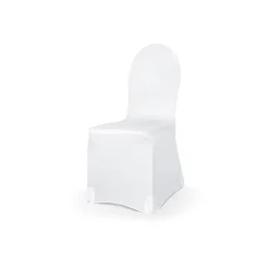 HOUSSE DE CHAISE TISSU ÉLASTIQUE MAT BLANC