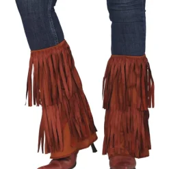 JAMBIÈRE À FRANGES HIPPIE INDIENNE MARRON FEMME