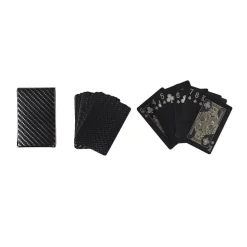 JEU 54 CARTES PREMIUM CASINO 5.9X9X2CM OR NOIR