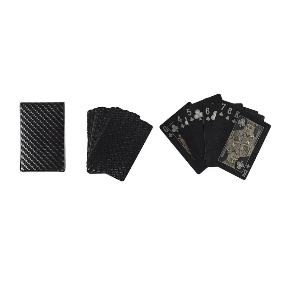 JEU 54 CARTES PREMIUM CASINO 5.9X9X2CM OR NOIR