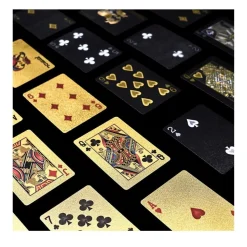 JEU 54 CARTES PREMIUM CASINO 5.9X9X2CM OR NOIR