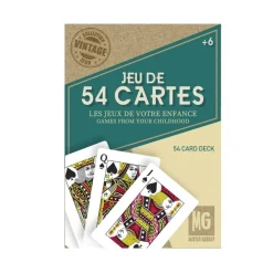 JEU 54 CARTES VINTAGE CASINO 6.3X8.9X1.6CM BLANC