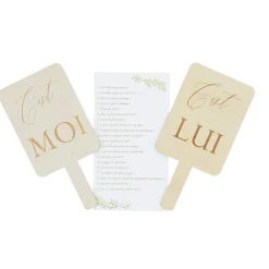 JEU MARIAGE ELLE LUI JOLIS BRINS PANCARTES BOIS