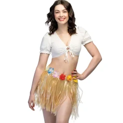 JUPE HAWAÏENNE DANSE HULA PLAGE 45CM NATURE