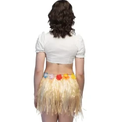 JUPE HAWAÏENNE DANSE HULA PLAGE 45CM NATURE