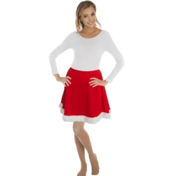 JUPE MÈRE NOËL ÉLASTIQUE FOURRURE BLANC ADULTE