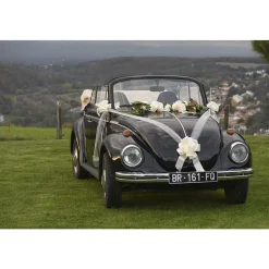 KIT DÉCO VOITURE MARIAGE 24.5X23.5X7CM BLANC