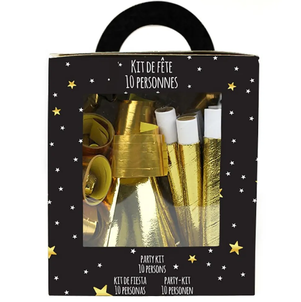 KIT DE FÊTE COTILLONS OR 10 PERSONNES