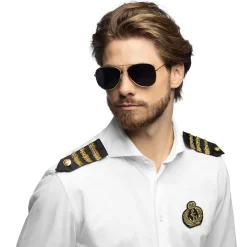 KIT DÉGUISEMENT CAPTAIN LUNETTES BADGE ÉPAULETTES