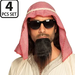 KIT DÉGUISEMENT CHEIKH FOULARD LUNETTES BARBICHE