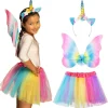 KIT DÉGUISEMENT FÉE LICORNE ARC-EN-CIEL FILLE