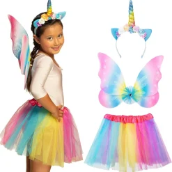 KIT DÉGUISEMENT FÉE LICORNE ARC-EN-CIEL FILLE