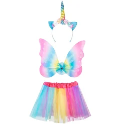 KIT DÉGUISEMENT FÉE LICORNE ARC-EN-CIEL FILLE