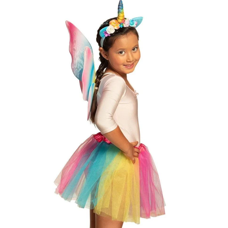 KIT DÉGUISEMENT FÉE LICORNE ARC-EN-CIEL FILLE