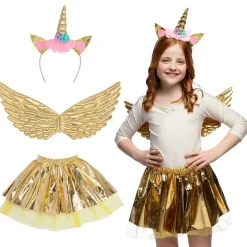 KIT DÉGUISEMENT FÉE LICORNE OR FILLE