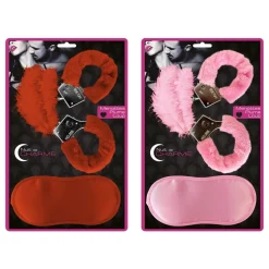 KIT NUIT DE CHARME ADULTE MENOTTES PLUMES LOUP