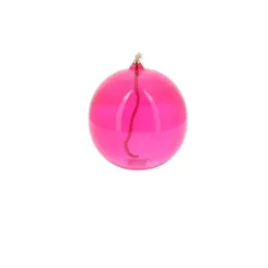 LAMPE À HUILE VERRE MÈCHE 12.5X13CM FRAMBOISE