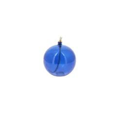 LAMPE À HUILE VERRE MÈCHE 10X10.5CM INDIGO