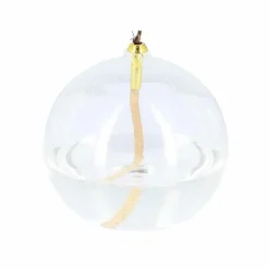 LAMPE À HUILE VERRE MÈCHE 10X10.5CM TRANSPARENT