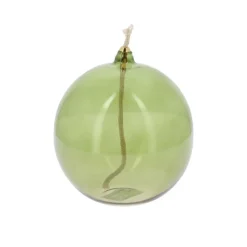 LAMPE À HUILE VERRE MÈCHE 12.5X13CM VERT PISTACHE