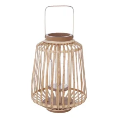 LANTERNE BOIS RATTAN D25XH35CM NATUREL