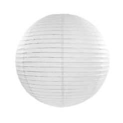 LANTERNE BOULE JAPONAISE PAPIER DE RIZ 45CM BLANC