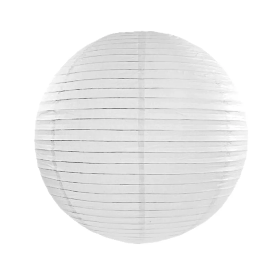 LANTERNE BOULE JAPONAISE PAPIER DE RIZ 45CM BLANC