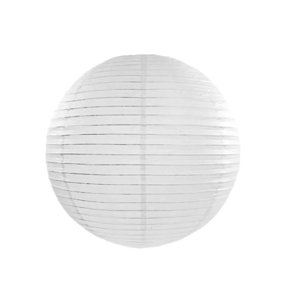 LANTERNE BOULE JAPONAISE PAPIER DE RIZ 35CM BLANC