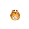 LANTERNE DE TABLE ANSE PERLES BOIS 12X13CM AMBRE