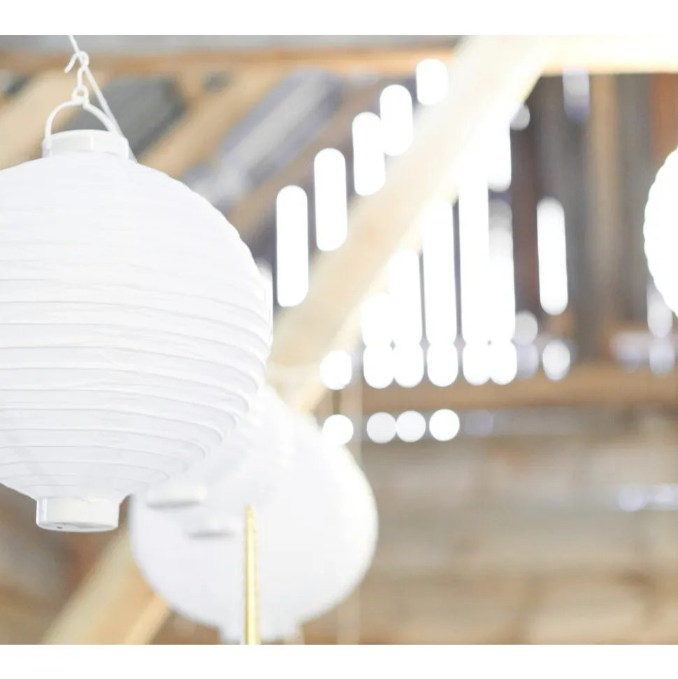 LANTERNE JARDIN PAPIER BLANC 20CM