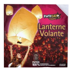LANTERNE VOLANTE PAPIER BIO 50X90CM BLANC