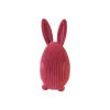 LAPIN DÉCORATIF UF RÉSINE FLOQUÉE 19.2CM FUCHSIA