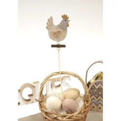 LAPIN OU POULE SUR PIQUE 32X6.5CM NATURE