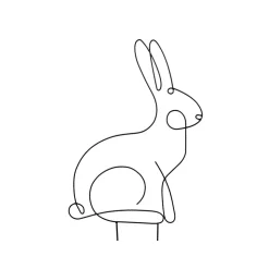 LAPIN SILHOUETTE MÉTAL À PLANTER 29X58.5CM NOIR