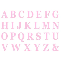 48 LETTRES CAPITALES CARTON ADHÉSIF 13.5CM ROSE