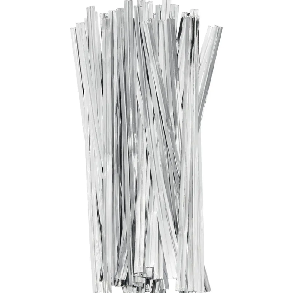 50 LIENS TWIST 7.5CM ARGENT