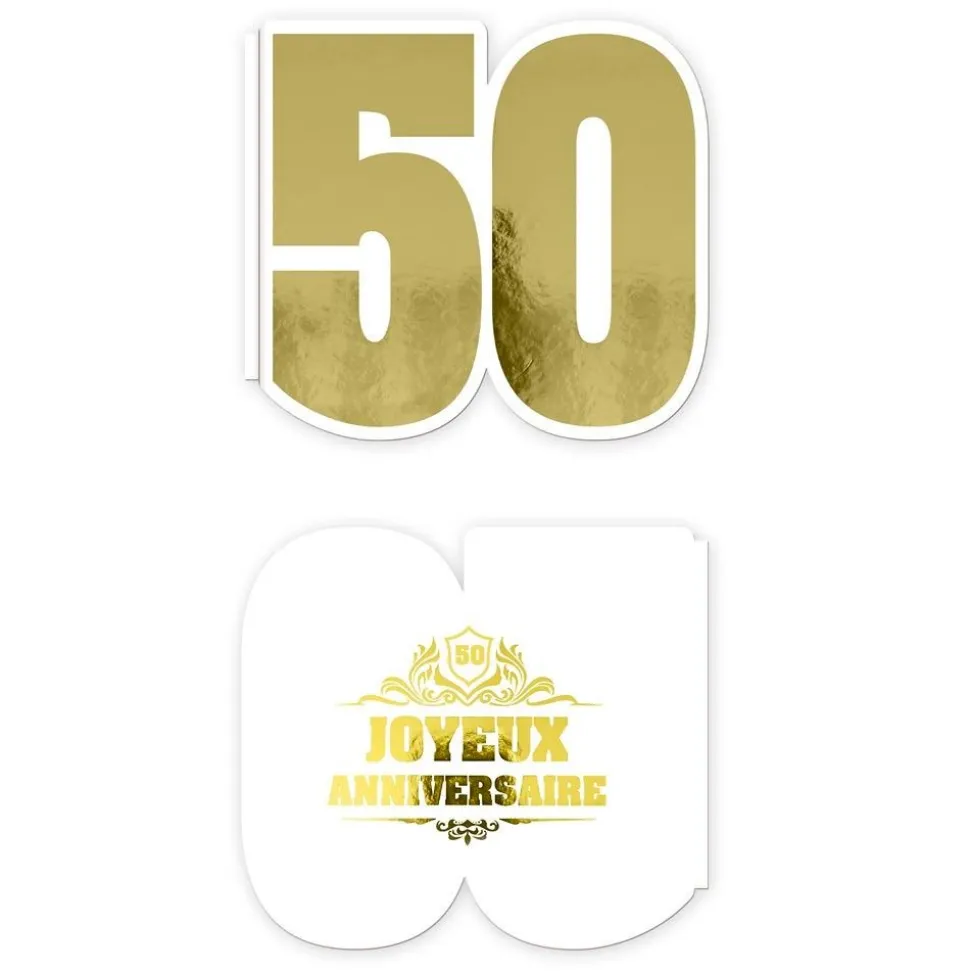 LIVRE D'OR ANNIVERSAIRE 50AINE 20P 23X21CM OR
