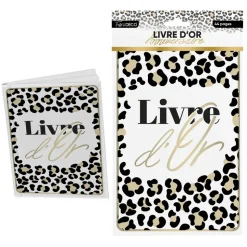 LIVRE D'OR ANNIVERSAIRE LÉOPARD JUNGLE 44P 15X21CM
