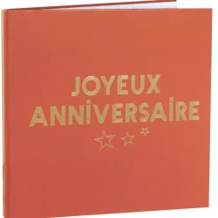 LIVRE D'OR ANNIVERSAIRE STAR 40P 24CM TERRACOTTA