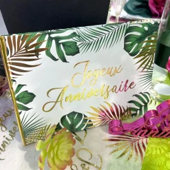LIVRE DOR ANNIVERSAIRE TROPICAL PARTY 20P 15X21CM