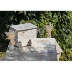 LIVRE D'OR BOIS TENDRESSE FLEUR 40P 30X22CM NATURE