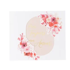 LIVRE D'OR CARTON AMOUR FLORAL 68P 21X18.5CM