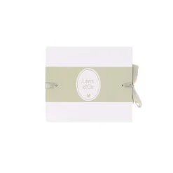 LIVRE D'OR CARTON BAPTÊME 68P 22X19CM VERT-DE-GRIS