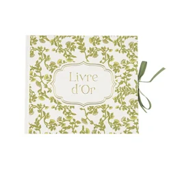 LIVRE D'OR CARTON BOTANIQUE 68P 22X19CM PISTACHE