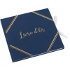 LIVRE D'OR CARTON COIN OR 68P 21X20CM BLEU MARINE