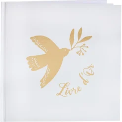 LIVRE D'OR CARTON CÉRÉMONIE BIRDY 20P 24CM BLANC