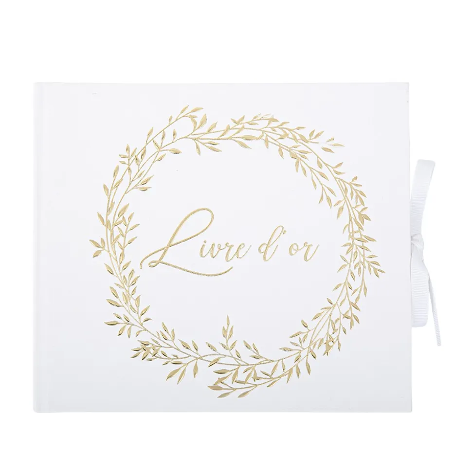 LIVRE D'OR CARTON JOLIS BRINS 68P 22X19CM OR