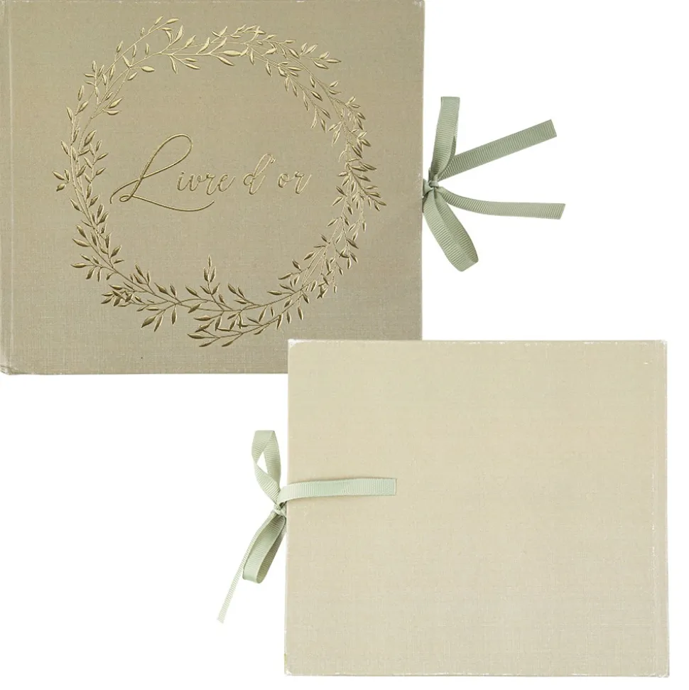 LIVRE D'OR CARTON 68P JOLIS BRINS 22X19CM SAUGE