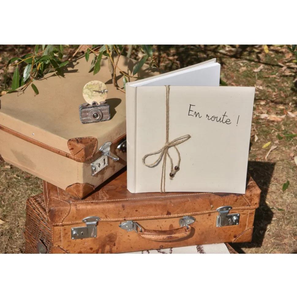 LIVRE D'OR CARTON 40P 24X25CM LIN NATURE